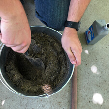 Garden Tool Bucket - Mixing Oil with Sand