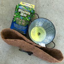 Container Gardening - Metal Basket, Spaghnum Moss and Coconut Coir